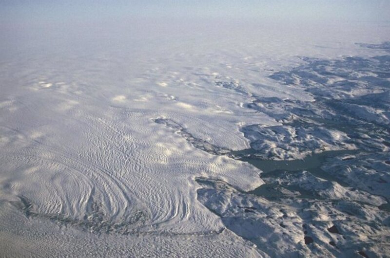 Imagen satelital de la capa de hielo de Groenlandia