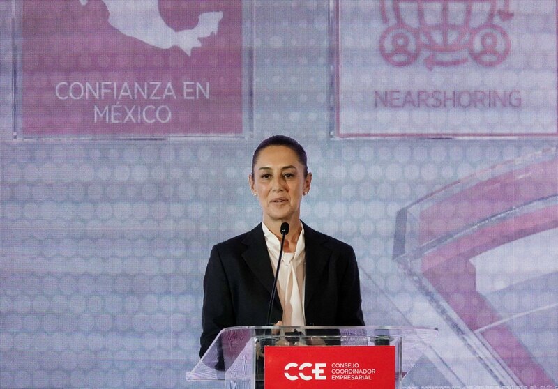 La presidenta del Consejo Coordinador Empresarial (CCE), María Guadalupe Arceo, durante un foro en la Ciudad de México.