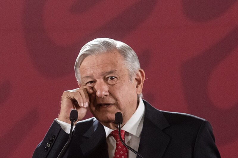El presidente López Obrador durante una conferencia de prensa