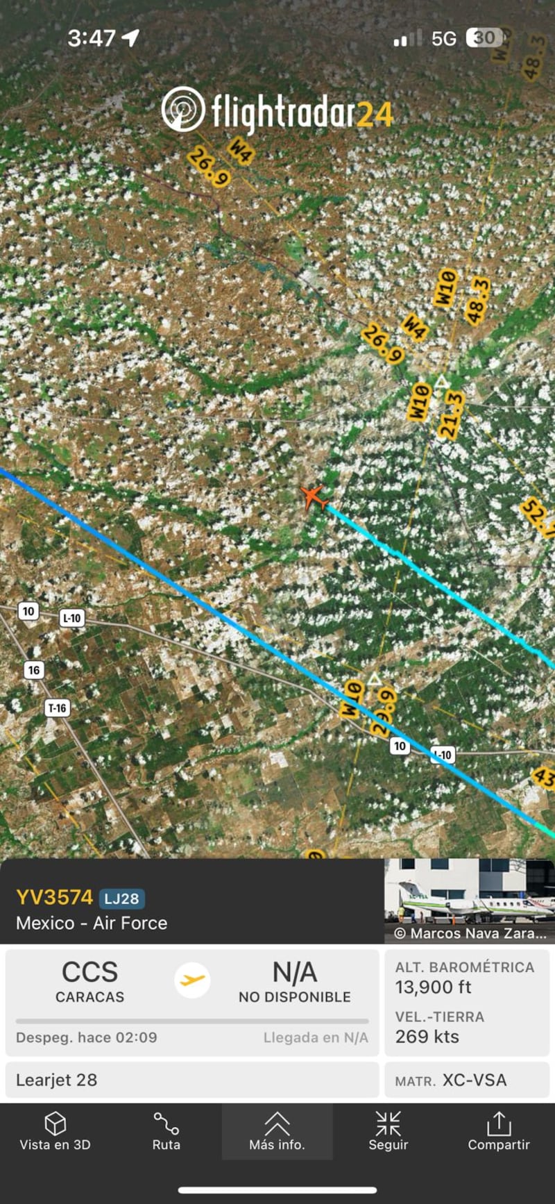 Avión mexicano de la Fuerza Aérea sobrevoló el espacio aéreo venezolano