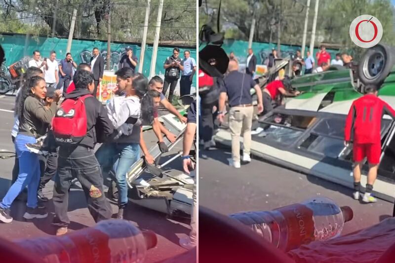 Volcadura en la México-Pachuca deja 13 lesionados