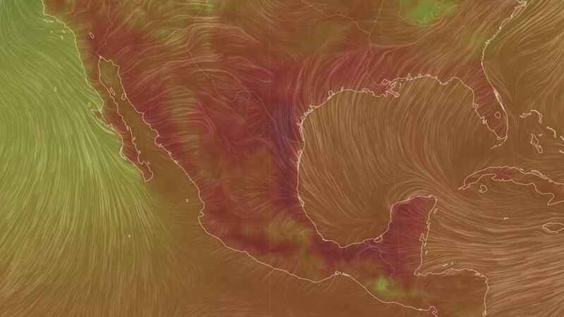 Mapa de vientos en México