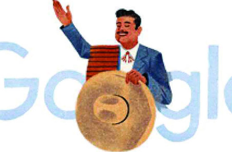 El cantante mexicano Pedro Infante en un dibujo de Google