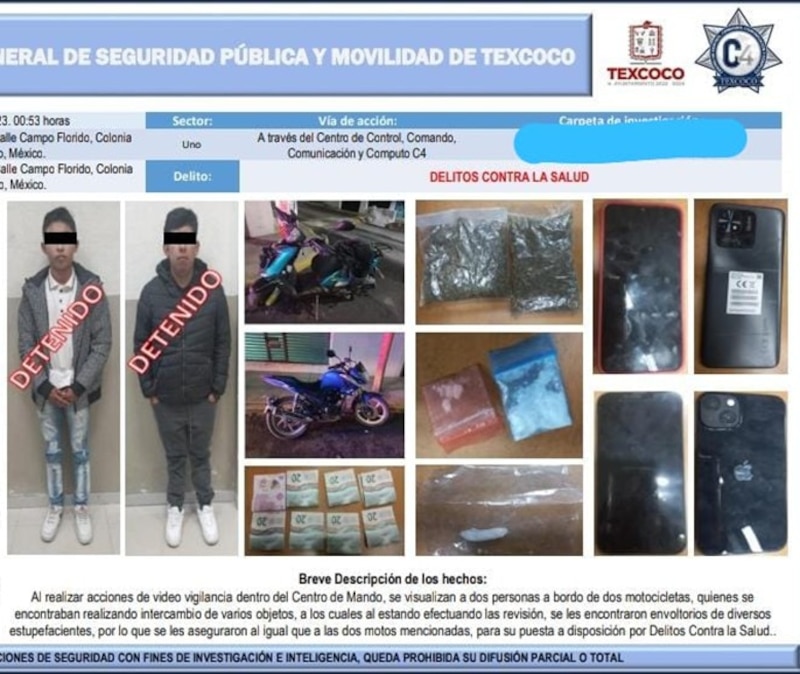 Title: Detienen a dos personas con droga en Texcoco