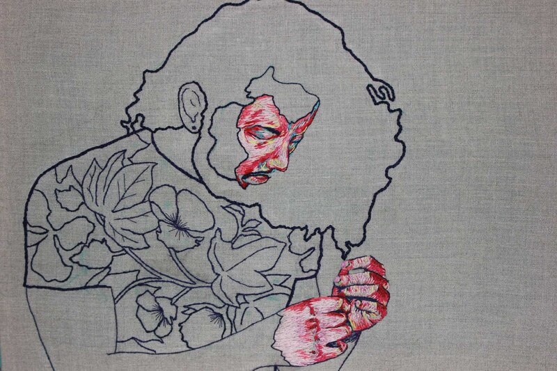 Retrato bordado de Bob Marley