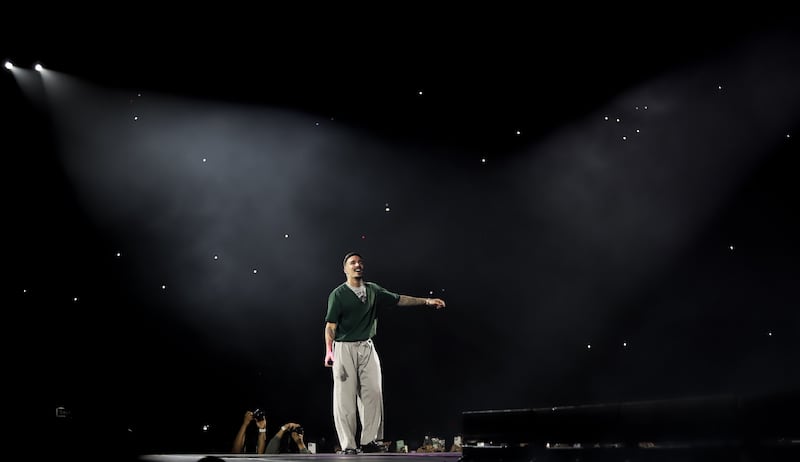 Rels B durante su concierto en primera fecha en el Palacio de los Deportes