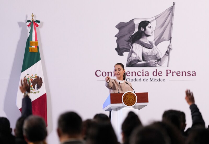 Presidenta de México, Claudia Sheinbaum, en conferencia de prensa.