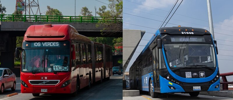 Comparativa entre los autobuses de la Ciudad de México