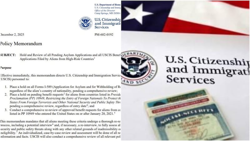 Servicio de Ciudadanía e Inmigración de Estados Unidos (USCIS) congela trámites migratorios y ordena revisar asilos de 19 países de “alto riesgo”