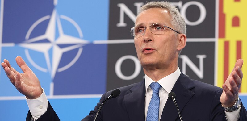 El secretario general de la OTAN, Jens Stoltenberg, da un discurso.