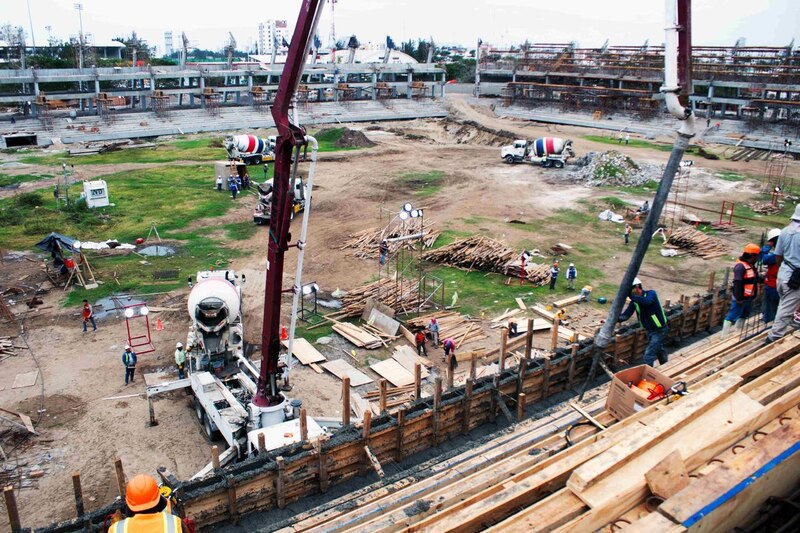 Construcción de un estadio de fútbol