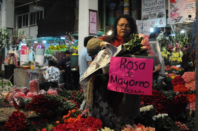 Mercado de flores en México