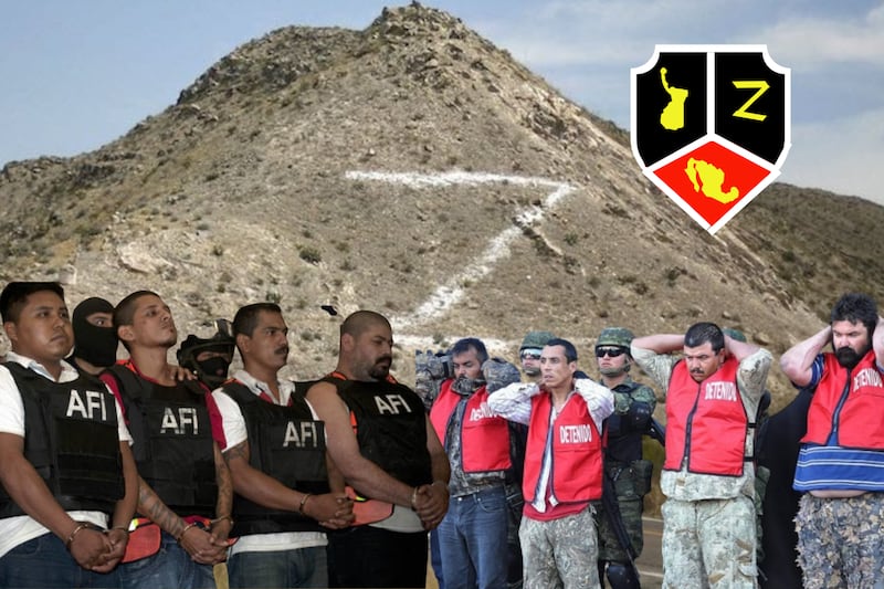 Composición fotográfica que muestra la captura de distintos integrantes de Los Zetas