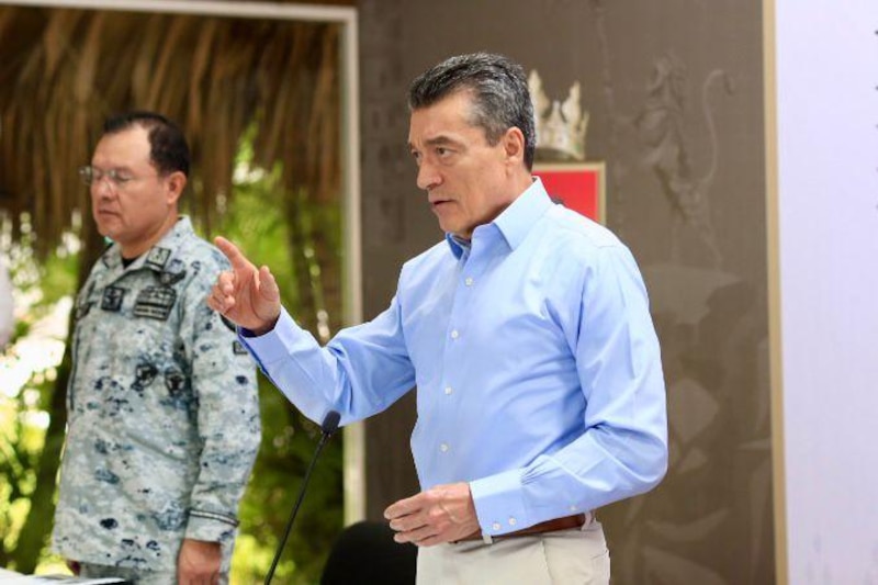 El presidente de Honduras, Juan Orlando Hernández, pronuncia un discurso.