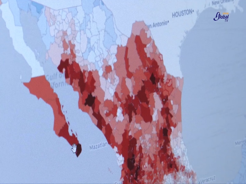 Mapa de calor de la población en México