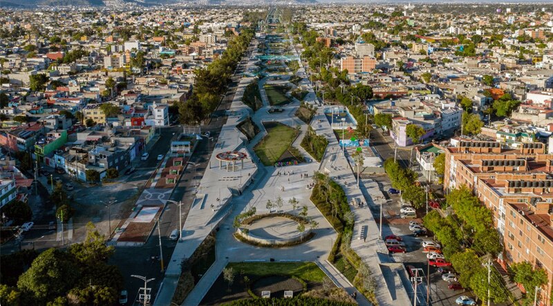 Parque lineal en la Ciudad de México