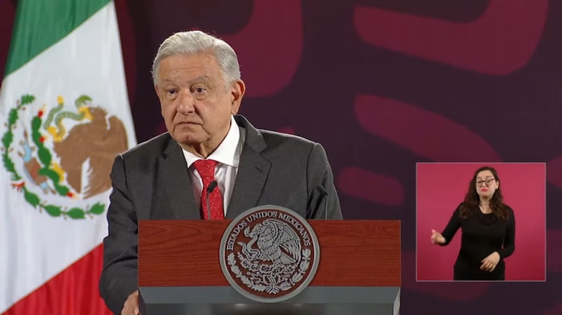 El presidente Andrés Manuel López Obrador da un discurso.