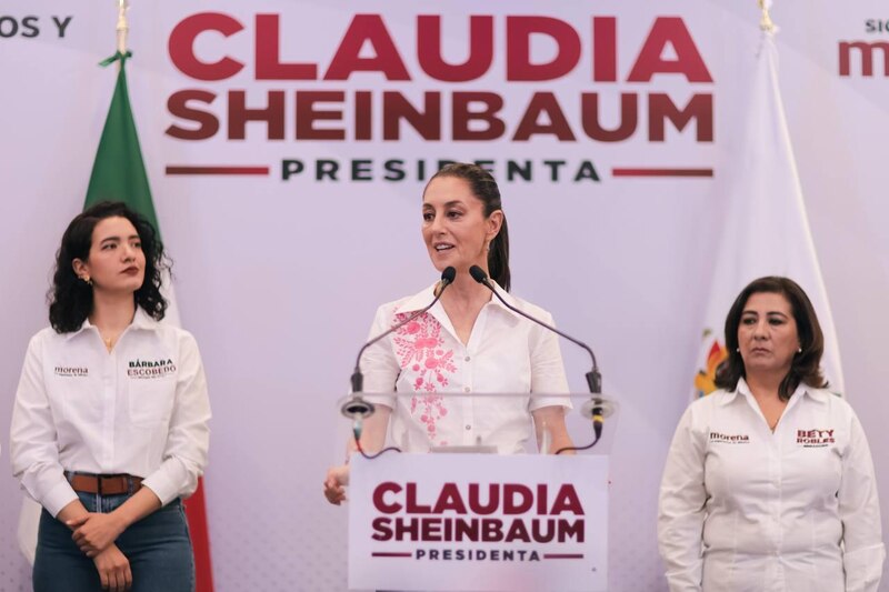 Claudia Sheinbaum, candidata de Morena a la presidencia de México, en un mitin de campaña.