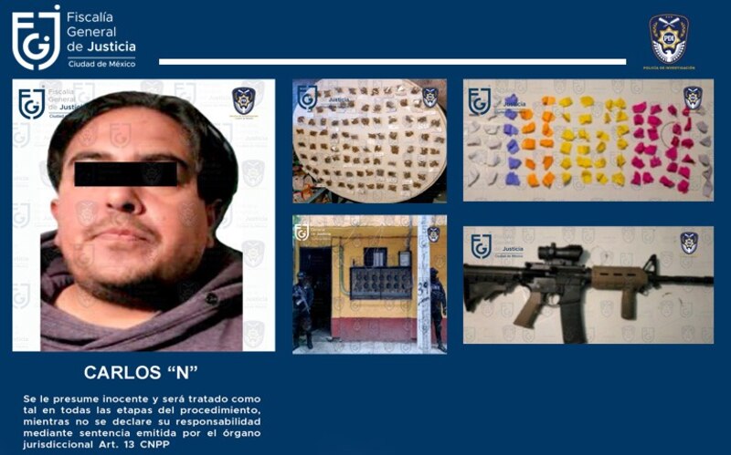 Title: Carlos "N" presunto narcotraficante detenido en la Ciudad de México