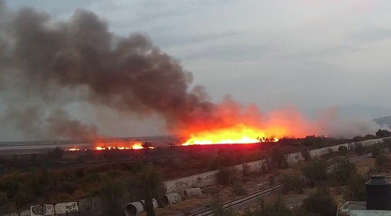 Incendio en el basurero de Tijuana