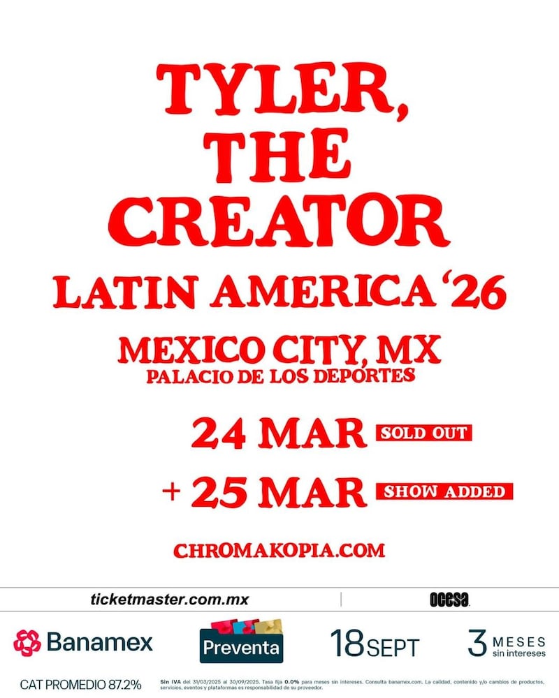 Tyler, The Creator, anuncua segunda fecha en el Palacvio de los Deportes, en CDMX