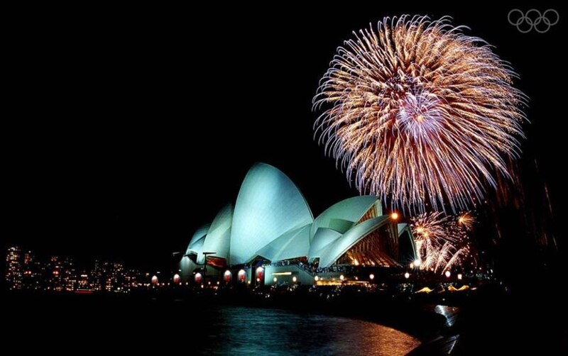 Fuegos artificiales sobre la Ópera de Sídney