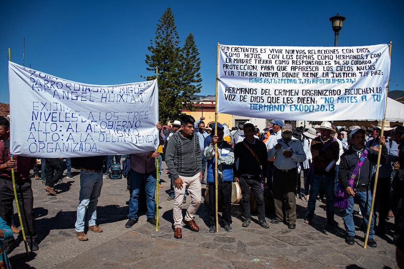 Protesta contra el crimen organizado en México