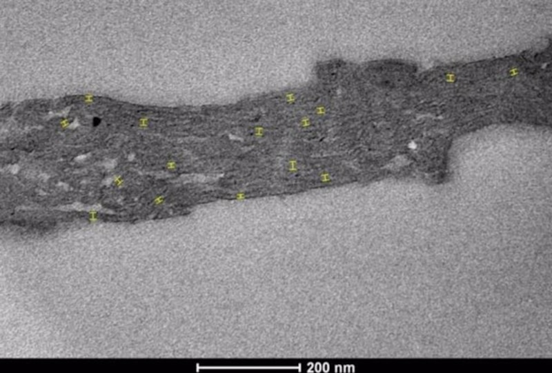 Imagen de microscopio electrónico de transmisión de un nanotubo de carbono