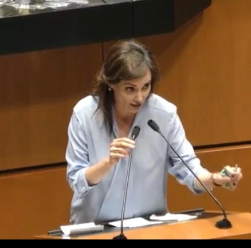 Diputada mexicana exhibe fajo de billetes durante sesión