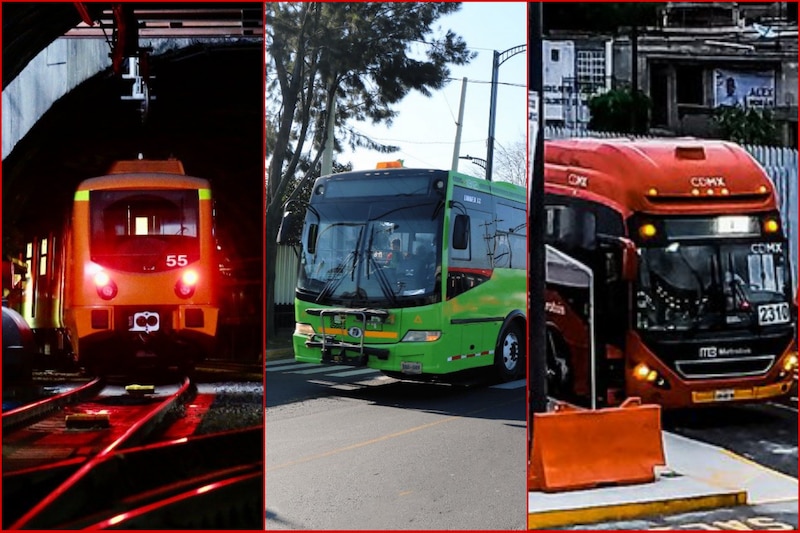 Diferentes tipos de transporte público en la Ciudad de México