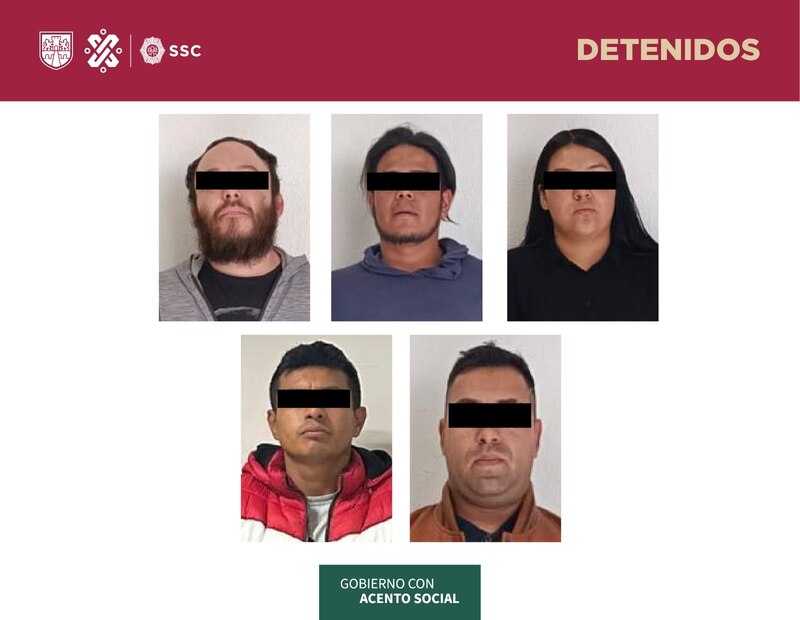 SSC detiene a cinco presuntos delincuentes en la Ciudad de México