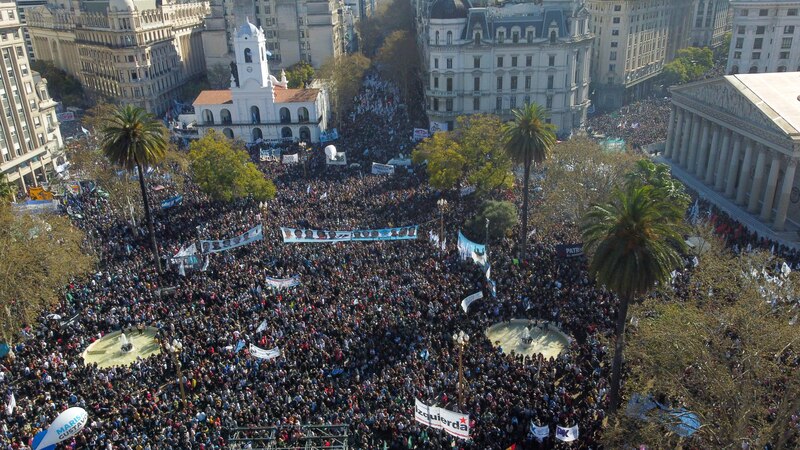 Protesta en la Plaza de Mayo