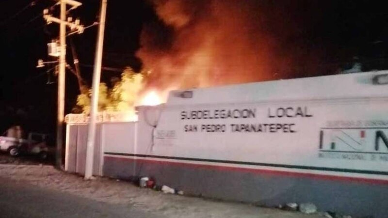 Incendio en la Subdelegación Local de San Pedro Tapanatepec