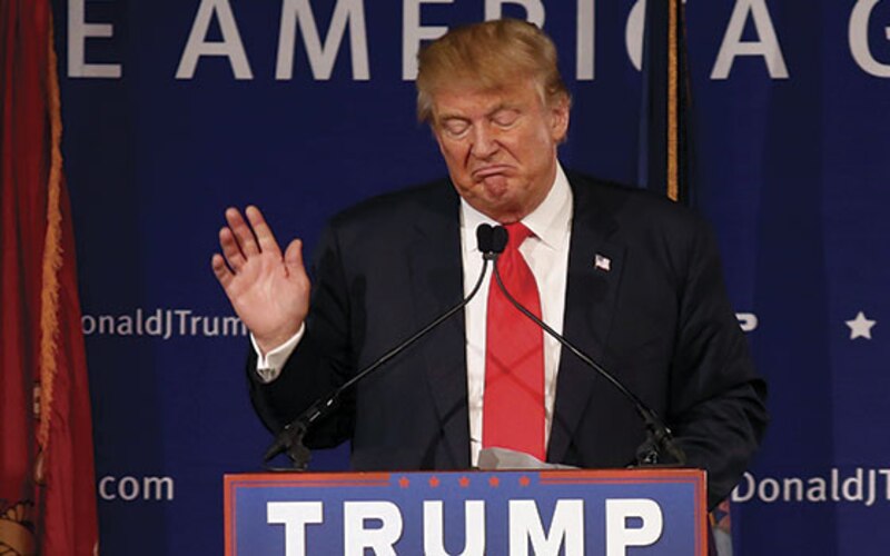 Donald Trump haciendo un discurso