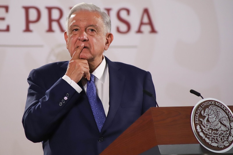 El presidente mexicano, Andrés Manuel López Obrador, durante una conferencia de prensa.