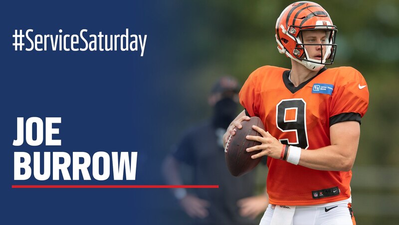 Joe Burrow, quarterback de los Cincinnati Bengals, durante un entrenamiento del equipo.