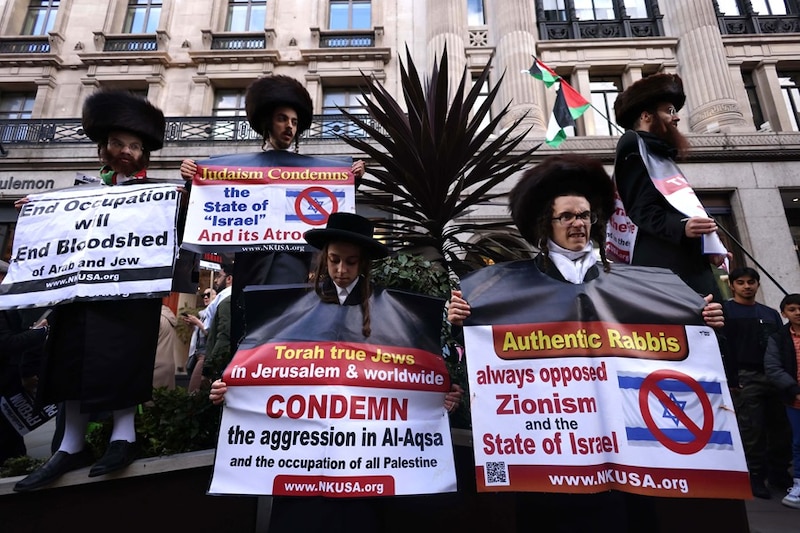 Judíos protestan contra el sionismo y la ocupación israelí en Palestina