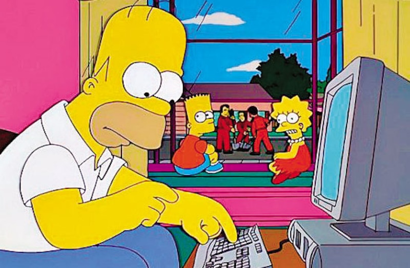 Homero Simpson trabajando desde casa