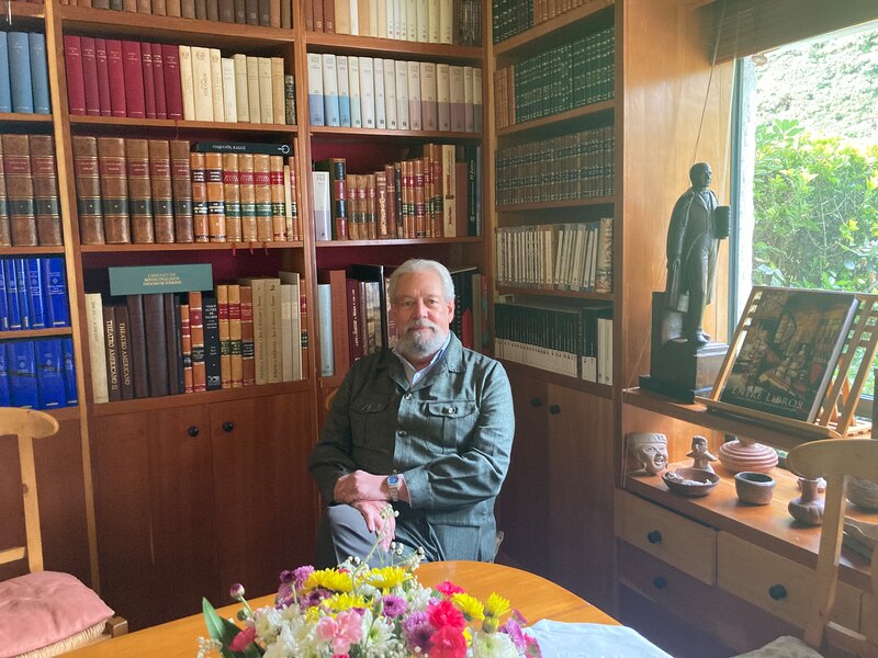 Escritor en su biblioteca