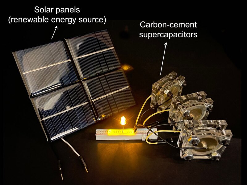 Paneles solares y supercondensadores de cemento con carga de grafeno