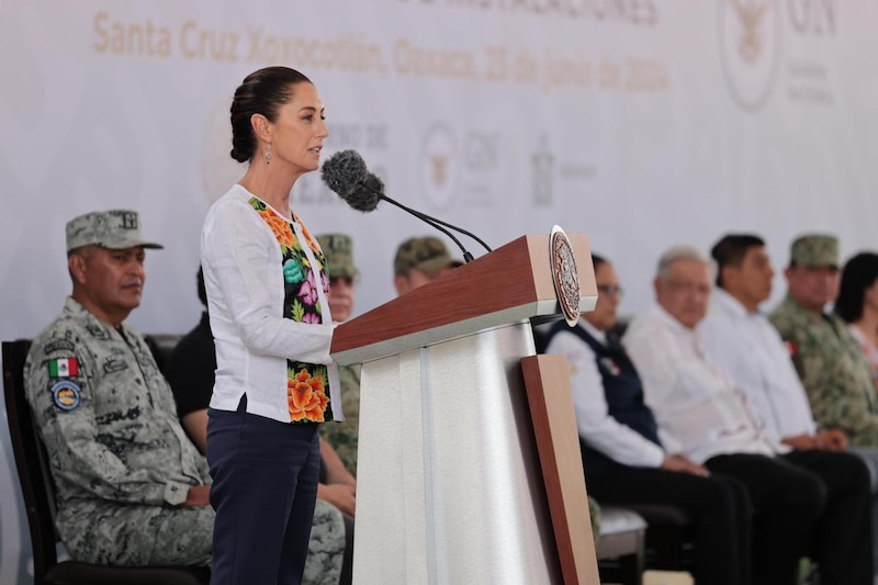 La gobernadora de Campeche, Layda Sansores, durante un evento público.