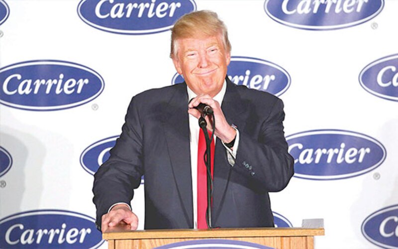 Trump anuncia que Carrier mantendrá 1.000 empleos en Indianápolis
