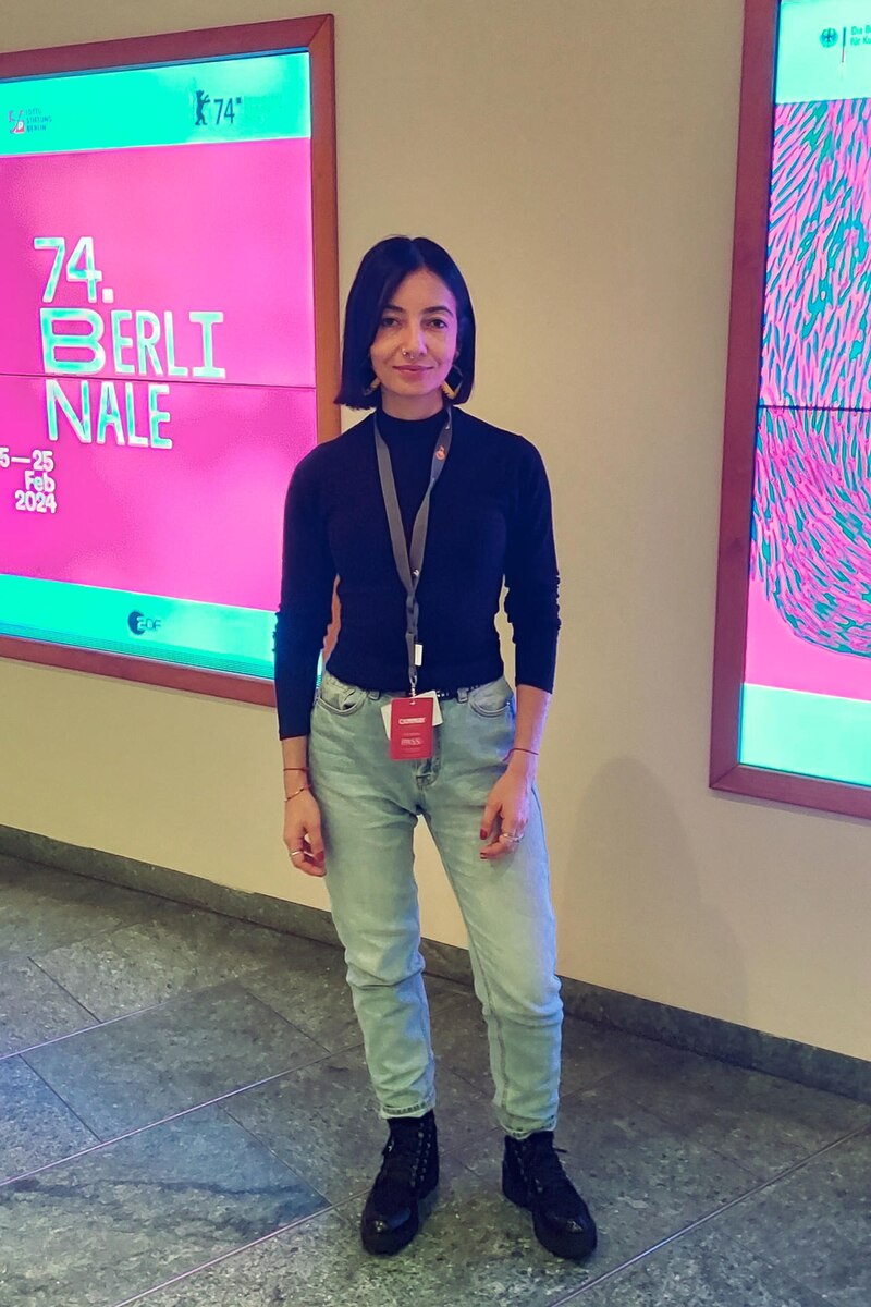 La directora de cine Natalia Beristáin en la alfombra roja de la Berlinale 2024.