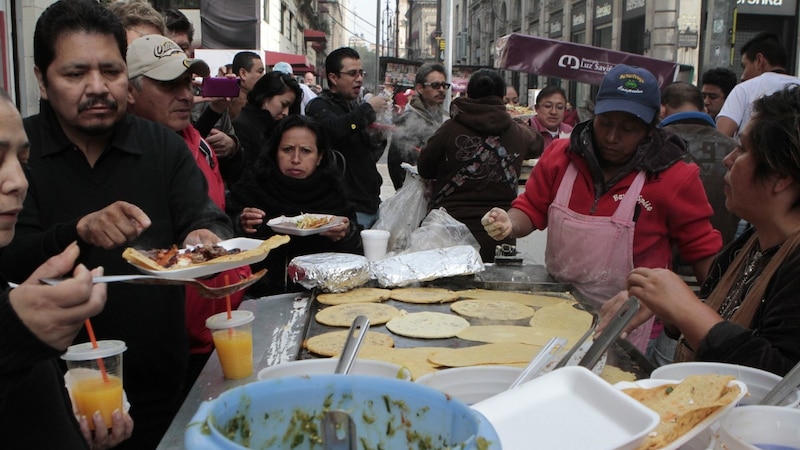 Un puesto de comida en la calle en México