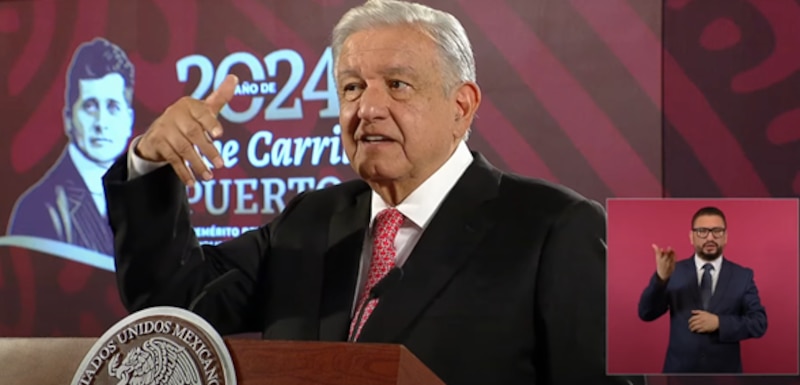 El presidente Andrés Manuel López Obrador durante una conferencia de prensa.