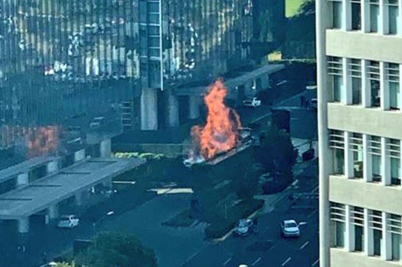 Incendio en el centro de la ciudad