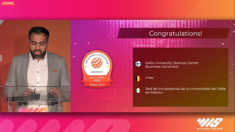 Felicitaciones a los ganadores del premio a la mejor incubadora de empresas 2022