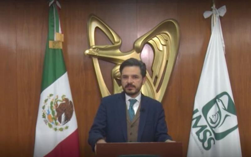 El Presidente de México, Andrés Manuel López Obrador, da un discurso en una conferencia de prensa.