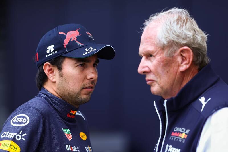 Checo Pérez y Helmut Marko, Red Bull Racing