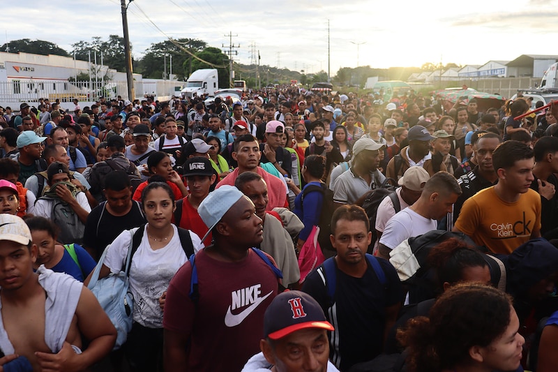 Caravana migrante en Huehuetán